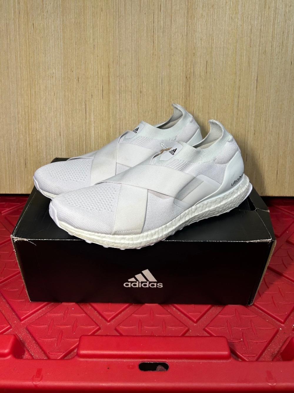 Adidas Ultraboost Slip On Triple White Laceless Easy On HO2815 Womens Size 10